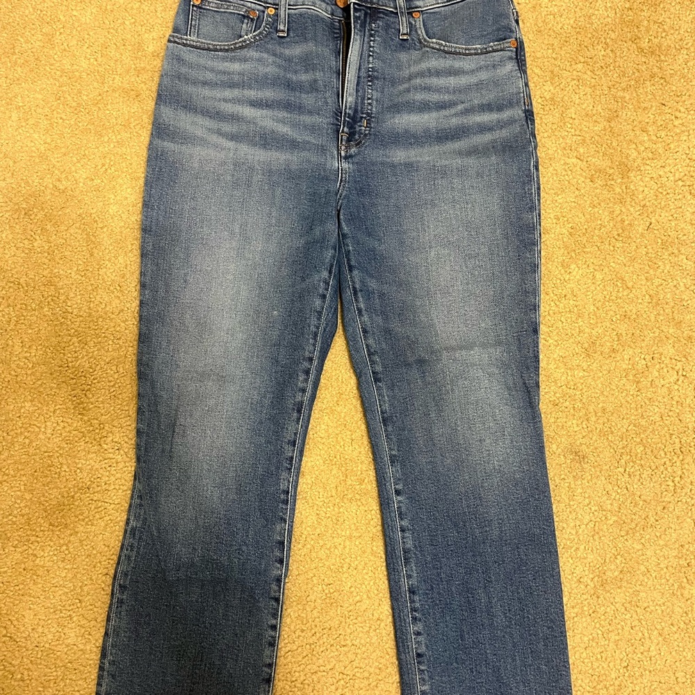 Madewell High Rise Blue Jeans Slim Demi-Boot